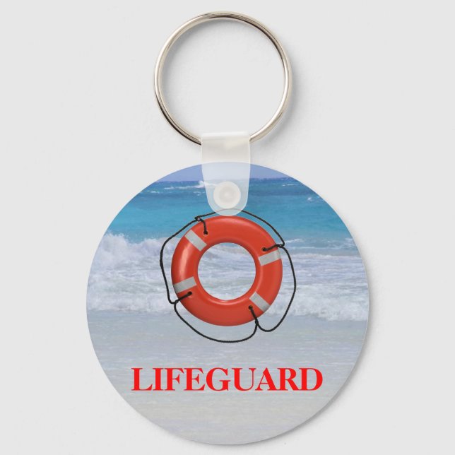 ORANGE LIFESAVER ON THE BEACH KEYCHAIN (Front)