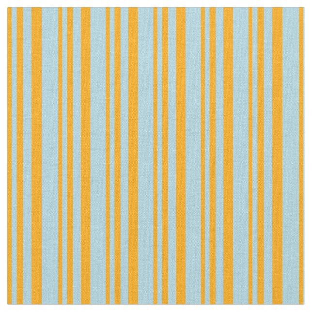 Orange & Light Blue Lines/Stripes Pattern Fabric (Close Up)