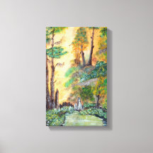 Orange light forest on canva