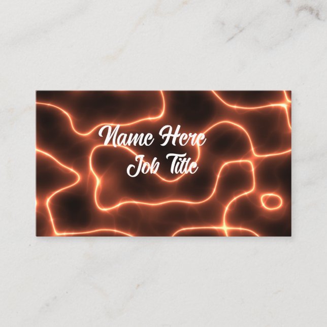 Orange Lightning Customizable Business Card (Front)