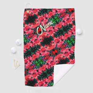 Orange Lilies Abstract Pattern Personalized      Golf Towel
