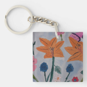 Orange Lilies Keychain