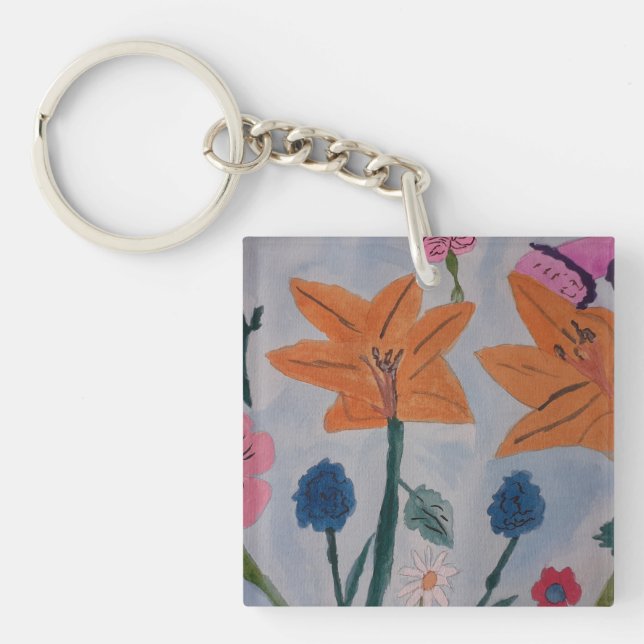 Orange Lilies  Keychain (Front)