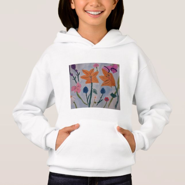 Orange Lilies Sweat - shirt à capuche (Devant)