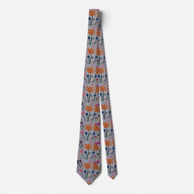 Orange Lilies Tie (Front)
