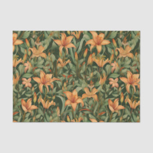 Orange Lilies Tissue Paper