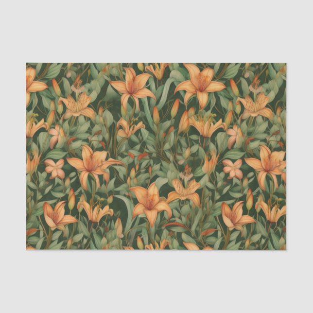 Orange Lilies Tissue Paper (Front)