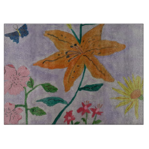 Orange Lily Cutting Board