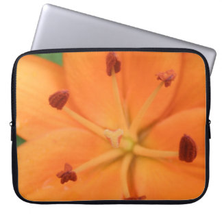 Orange Lily Floral Laptop Bag