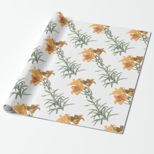 Orange lily Flower Pattern Wrapping Paper