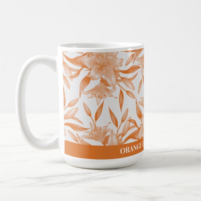 ORANGE LILY FLOWER SIGNIFIE MUG (Gauche)
