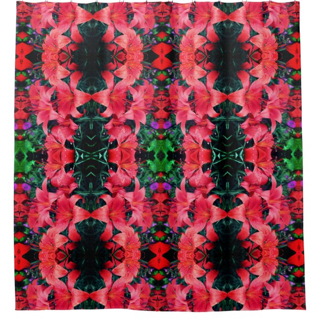 Orange Lily Flowers Abstract Art Pattern    (Front)