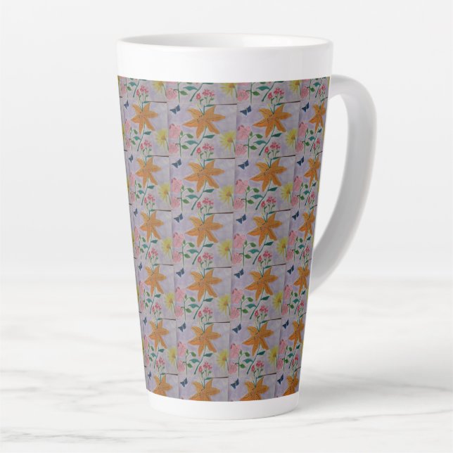 Orange Lily  Latte Mug (Right Angle)
