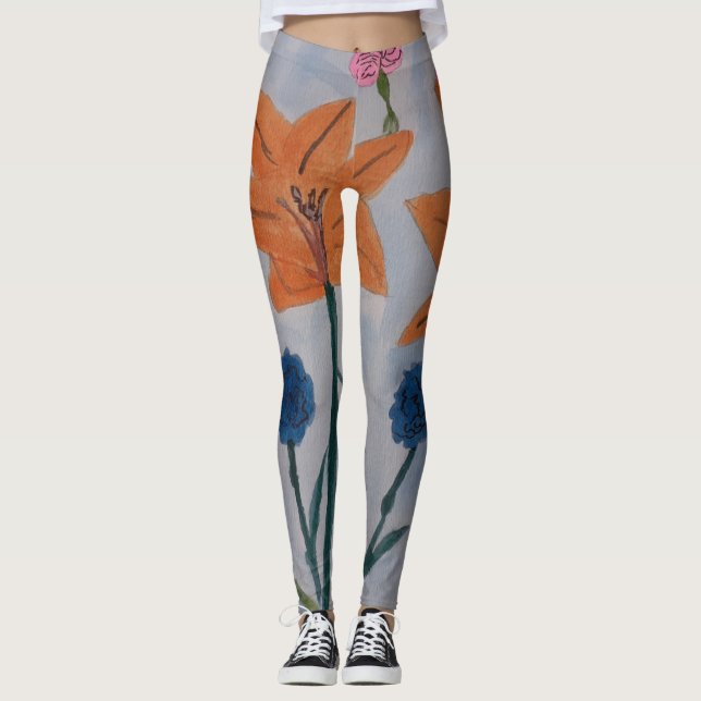 Orange Lily Leggings (Front)