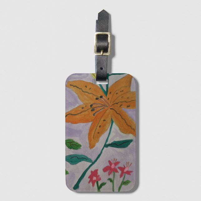 Orange Lily Luggage Tag (Front Vertical)