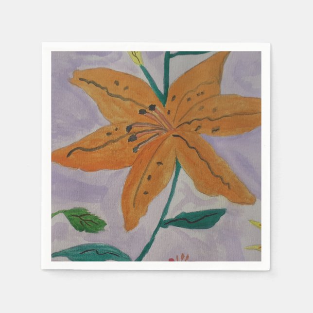 Orange Lily Paper  Napkin (Front)