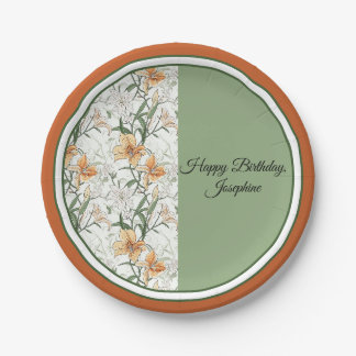 Orange Lily Party Paper Plate