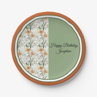 Orange Lily Party Paper Plate