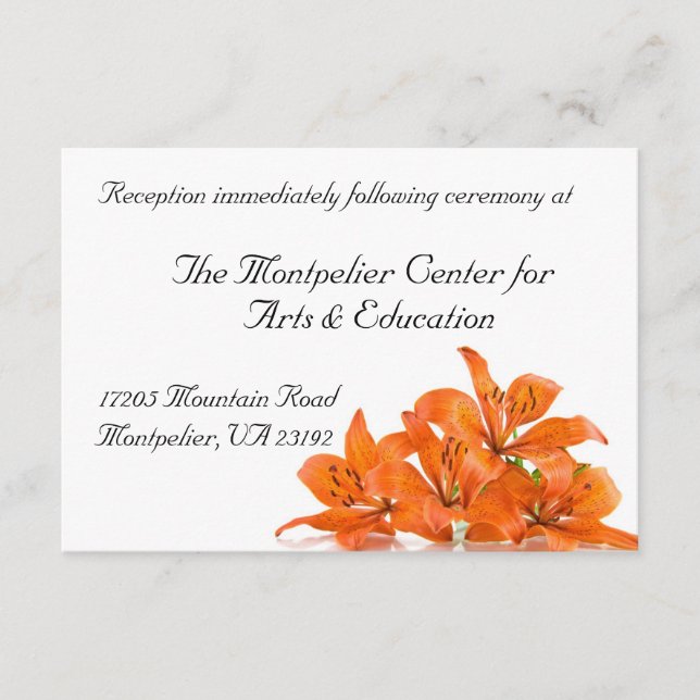Orange Lily Reception Card (Front)
