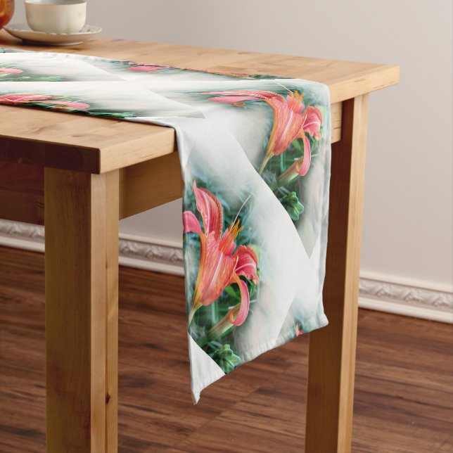 orange lily short table runner (In Situ)