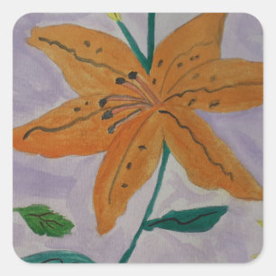 Orange Lily Square Sticker