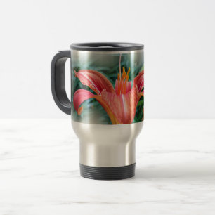 orange lily travel mug