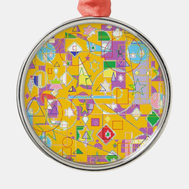 Orange Line Metal Ornament (Front)