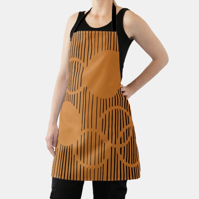 Orange Lined Circles  Apron (Insitu)