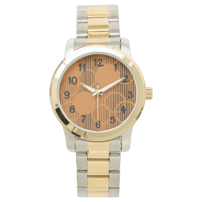 Orange Lined Circles  Watch (Front)