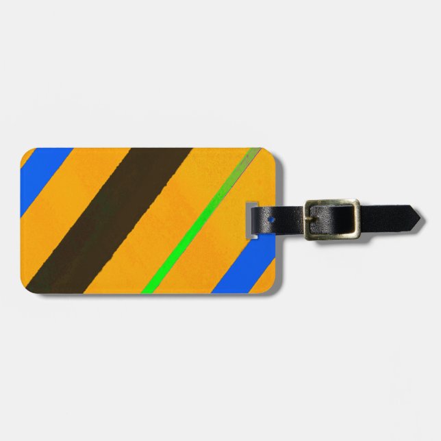 Orange lines luggage tag (Front Horizontal)