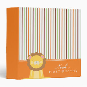 Orange Lion And Stripes Binder
