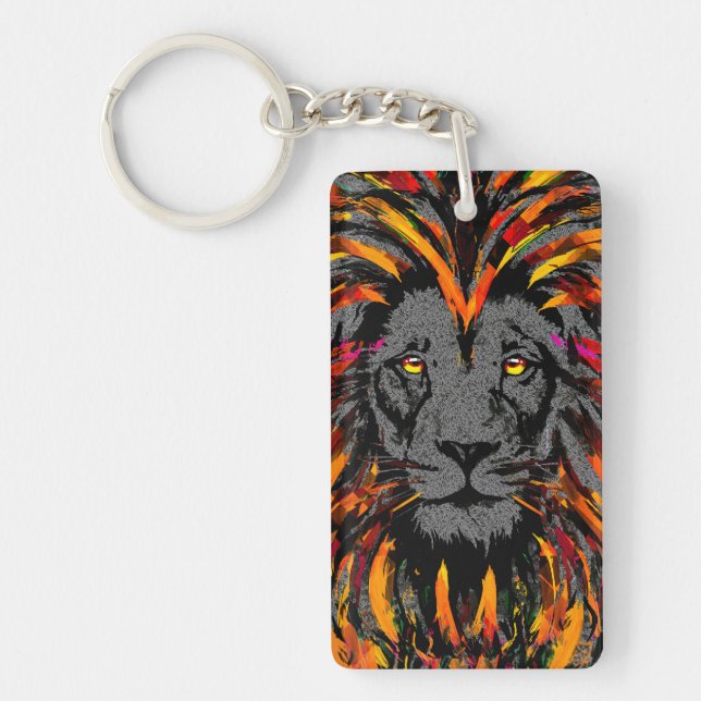 Orange Lion Keychain - Wildlife Big Cats (Front)