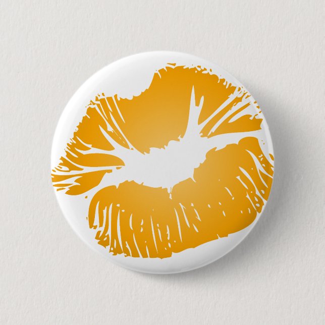 Orange Lips 2 Inch Round Button (Front)