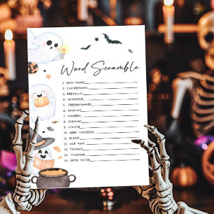 Orange Little Boo Halloween Word Scramble Game