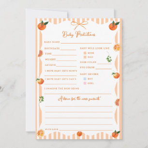 Orange Little Cutie Baby Predictions & Advice Game