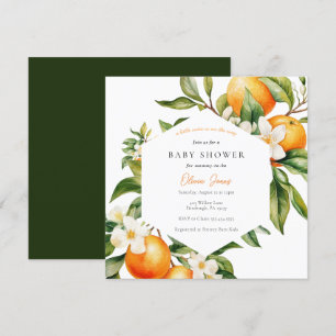 Orange Little Cutie Baby Shower Invitation