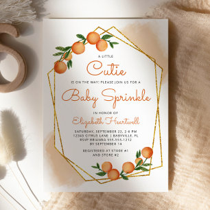 Orange Little Cutie Citrus Baby Sprinkle Invitation