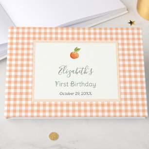 Orange Little Cutie First Birthday Guest Book
