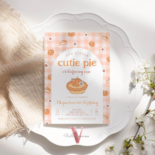 Orange Little Cutie Pie ANY AGE Birthday Invite