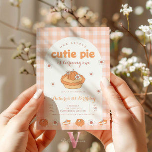 Orange Little Cutie Pie ANY AGE Birthday Invite