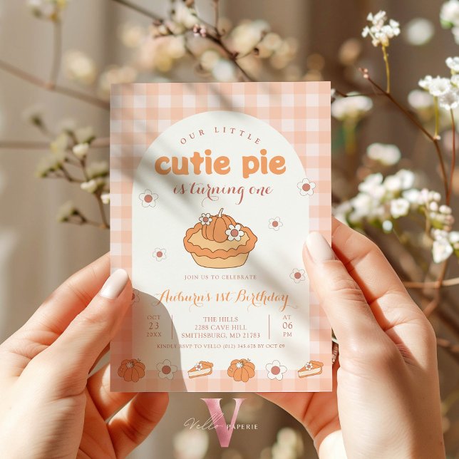 Orange Little Cutie Pie ANY AGE Birthday Invite (Creator Uploaded)
