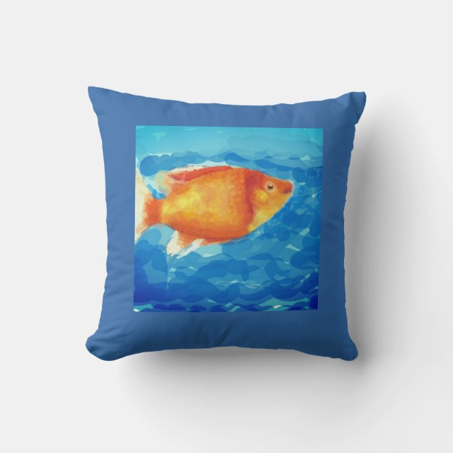 Orange little fish throw pillow (Front)