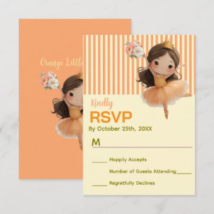 Orange Little Princess Ball RSVP Card