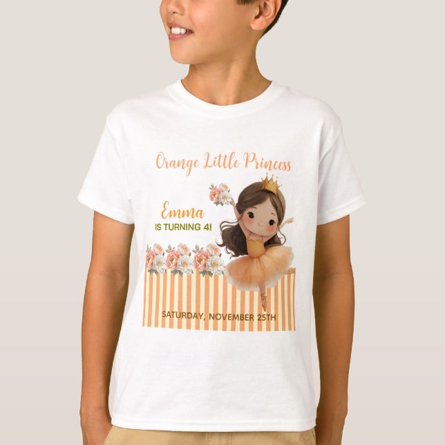 Orange Little Princess Ball  T-Shirt (Front)