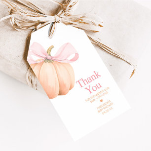 Orange Little Pumpkin Baby Shower Favor Tags