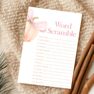 Orange Little Pumpkin Bow Word Scramble Game