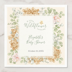 Orange Little Wildflower Baby Shower Napkins