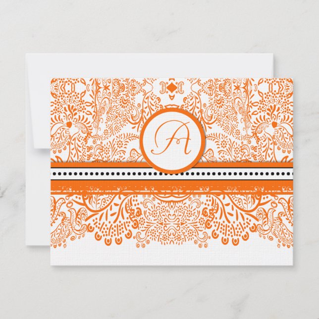 Orange Love Birds Wedding Invitation (Front)