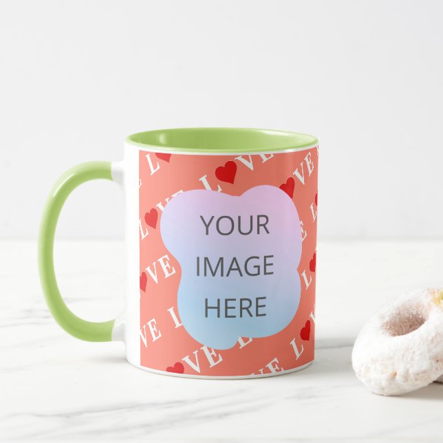 Orange LOVE Heart Mug (With Donut)