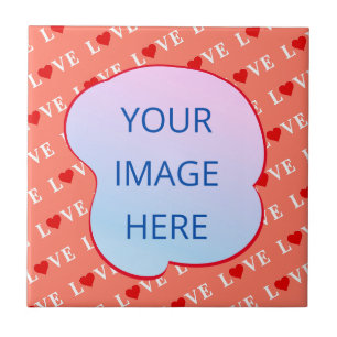Orange LOVE Heart Tile